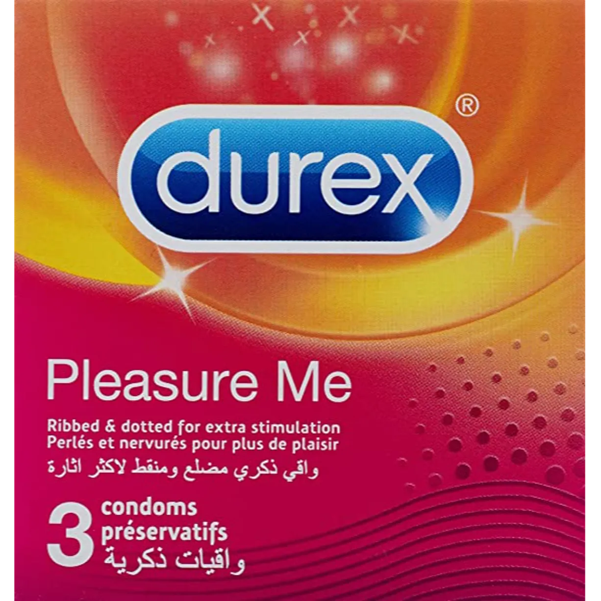 ديوركس واقي ذكري مضلع ومحبب لمتعة جبارة durex pleasure me 3 قطع