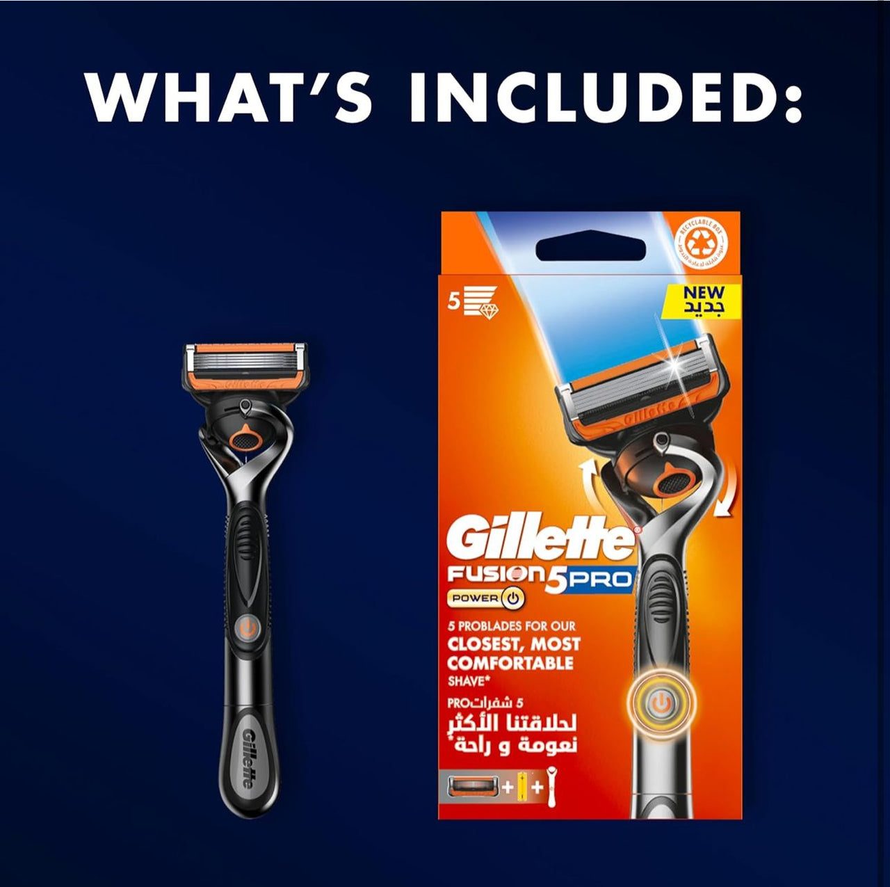 جيلت فيوشن بروجلايد Gillette Fusion ProGlide Power FlexBall Razor + 1 Blade